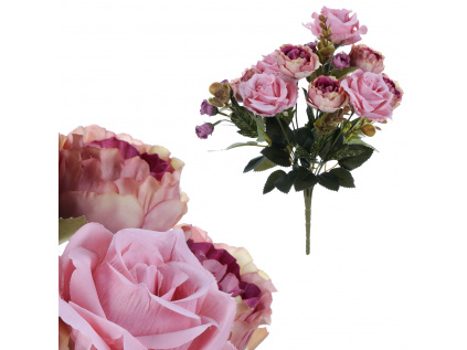 Růže v pugetu, barva růžová SG7314 PINK