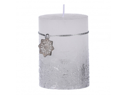 Svíčka vánoční, stříbrná barva. 453g vosku SVW1292-STRIBRNA