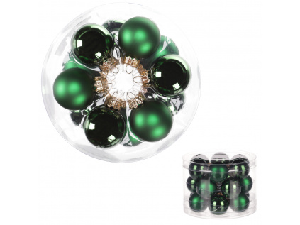 Ozdoby skleněné, barva zelená, pr.4 cm, cena za 1 balení (18 ks) - VAK121-4