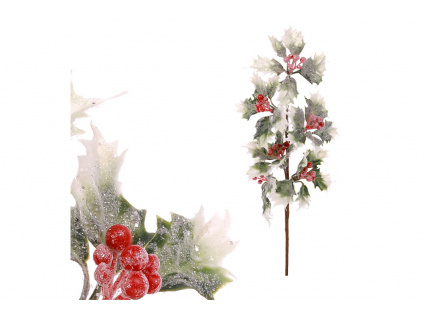Cesmína, větvička ojíněná vánoční umělá dekorace. Cena za 1ks VP2027