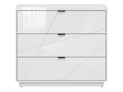 FORN komoda KOM3S, bílý lesk