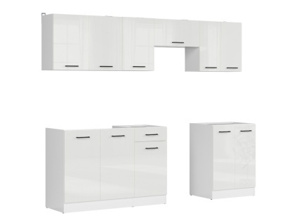 Kuchyň JUNONA MODUL VERZE2 BBL TAFLA 240 cm, bílá/bílá křída lesk