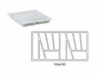 Semi Line vklad na příbory 80 cm, Bílá