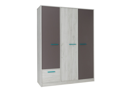 Šatní skříň - REST 03 dub craft bílý / popel