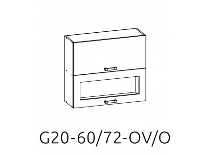Horní prosklená výklopní skřínka kuchyně Sole G2O-60/72-OV/O