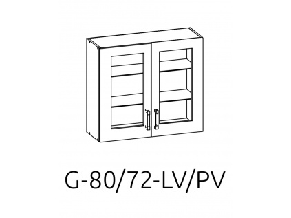 Horní prosklená kuchyňská skřínka Verdi G-80/72-PV