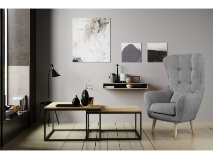 Set do obývacího pokoje stolek Clar + křeslo Arti (Materiál / Dekor Sonoma)