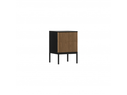 Noční stolek Meorati 40 Bedside table Black/Artisan Oak (Materiál / Dekor Černý mat, Dub artisan)