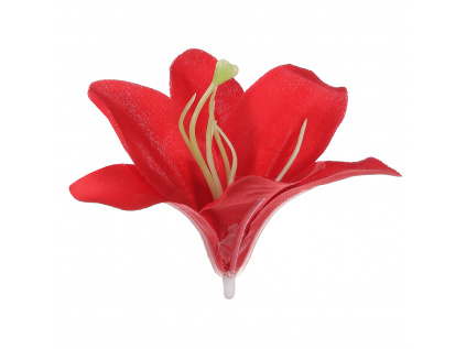 Lilie, barva červená. Květina umělá vazbová. Cena za balení 12ks. - KN7028 RED
