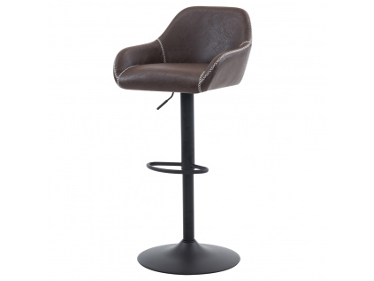 Židle barová, potah hnědá látka v dekoru vintage kůže, chromová podnož - AUB-716 BR3