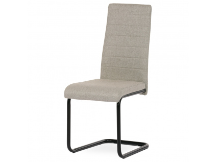 Židle jídelní, krémová látka, černý kov - DCL-401 CRM2
