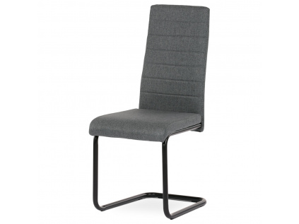 Židle jídelní, šedá látka, černý kov - DCL-401 GREY2
