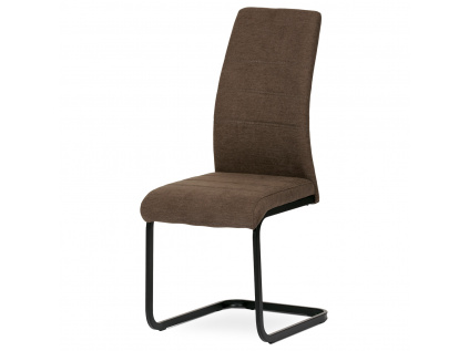 Židle jídelní, hnědá látka, kovová pohupová podnož, černý kov - DCL-414 BR2