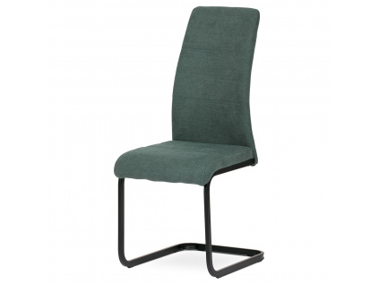 Židle jídelní, zelenomodrá látka, kovová pohupová podnož, černý kov - DCL-414 GRN2