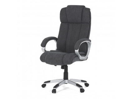 Kancelářská židle, plast ve stříbrné barvě, šedá látka, kolečka pro tvrdé podlahy - KA-L632 GREY2