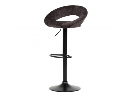 Židle barová, hnědá sametová látka, černá podnož - AUB-822 BR4