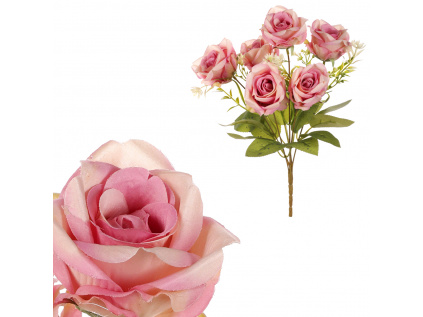 Růže v pugetu, fialová barva. - KN7055 LILA
