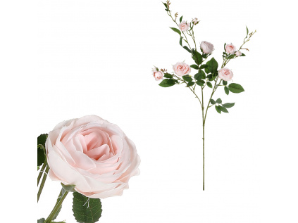 Růže s devíti květy, barva růžová, umělá květina - KT7908 PINK