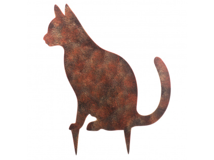 Kočka kovová, zápich do zahrady. Barva měď antik. - UM0985 COP-ANT