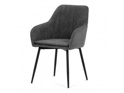 Jídelní židle, šedá látka, černý kov - DCL-221 GREY2