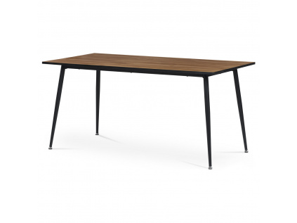 Jídelní stůl, 160x80, deska MDF, dýha divoký dub, kovové nohy,  černý lak - AT-686 OAK