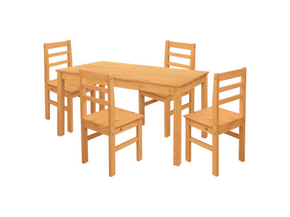 Jídelní stůl 11164V + 4 židle 1221V TORINO vosk