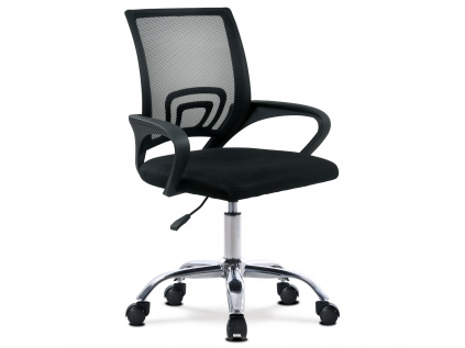 Kancelářská židle, potah černá látka MESH a síťovina MESH, výškově nastavitelná, kovový chromovaný kříž - KA-L103 BK