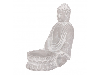Budha, svícen na čajovou svíčku, betonová dekorace. - SC1032
