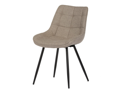 Židle jídelní, krémová látka, nohy černý kov - CT-395 CRM2
