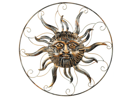 Slunce, kovová nástěnná dekorace. - UM1018 COP