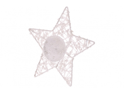 Svícen ve tvaru hvězdy, bílý. - LBA017-B