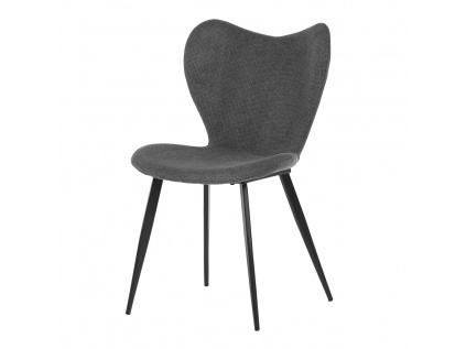 Židle jídelní, šedá látka, černá kovová podnož - DCL-1031 GREY2