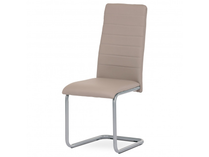 Židle jídelní, lanýžová koženka, kov šedá - DCL-402 LAN