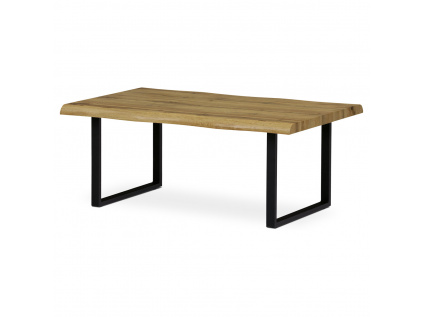 Konferenční stůl, 110x70x45 cm, MDF deska, 3D dekor divoký dub, kov, černý lak - AHG-861 OAK