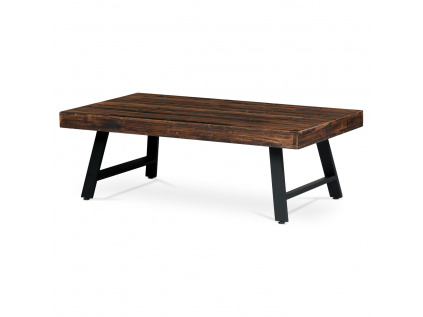 Konferenční stůl, 130x70 cm, MDF deska, masiv borovice, kov, černý lak - AHG-534 PINE