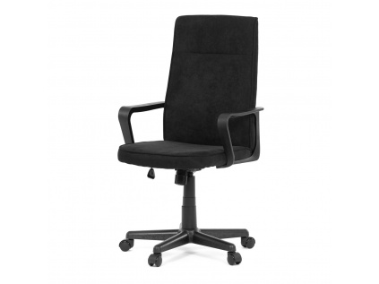 Kancelářská židle, černý plast, černá látka, kolečka pro tvrdé podlahy - KA-L607 BK2