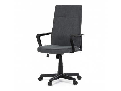 Kancelářská židle, černý plast, šedá látka, kolečka pro tvrdé podlahy - KA-L607 GREY2