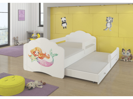 Dětská postel se zábradlím a matracemi CASIMO II 160x80