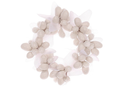 Věneček mini z bobulí, barva bílá. - PRZ4021-S