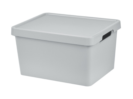 Úložný box MAYA L s víkem - 16,2 l šedá