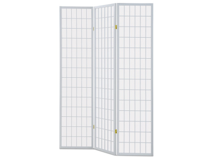 Paraván dřevěný 3 dílný, masiv smrk, bílá netkaná textilie, bílý matný lak - EF-E803 WT