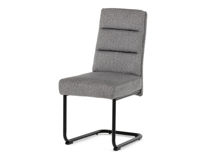 Židle jídelní, taštičkové pružiny v sedáku, madlo na opěráku, světle šedá látka, černý kov - DCL-P3107 SIL2