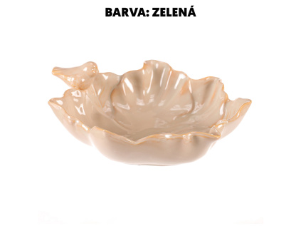 Pítko pro ptáčky - tvar list, keramika, světle zelené - KEX6007 GRN2