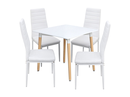 Jídelní stůl ONE 80x80 bílý + 4 židle SIGMA bílé