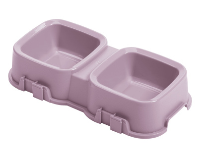 Miska PET  dvojitá 2x0,5L fialová