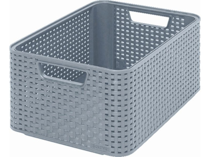 Úložný box RATTAN Style2  M -světle šedá