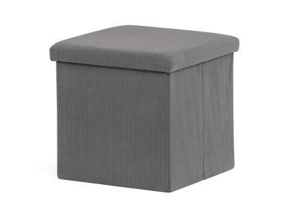 Taburet s úložným prostorem, šedá manšestrová látka - TAB-471 GREY6