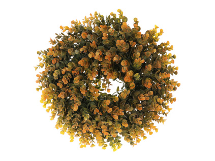 Věnec umělý - pr. 40 cm, eukalyptus, oranžovo-zelený - UKF005 OR-S