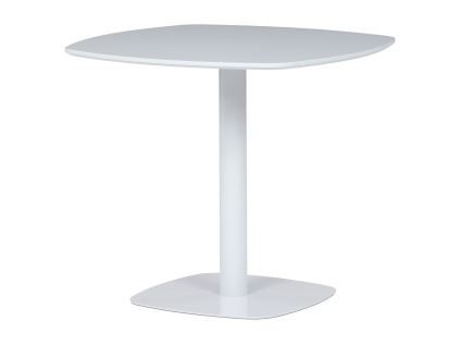 Stůl jídelní, deska MDF, bílá, bílý kov - DT-X7117 WT