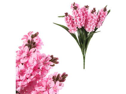 Hyacint - umělá kytice, 7 květů, růžová barva - UKC604 PINK